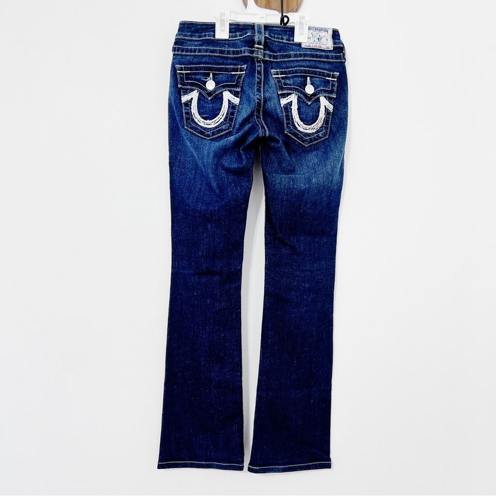 True Religion | Hi Rise Boot Embroidered Sequin Flap Pocket Bootcut Jeans Y2K 26